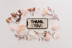 thank you with flowers around