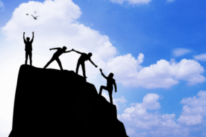 team work climbing