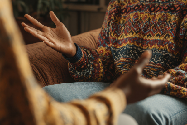 “Open gestures signaling trust through body language communication”