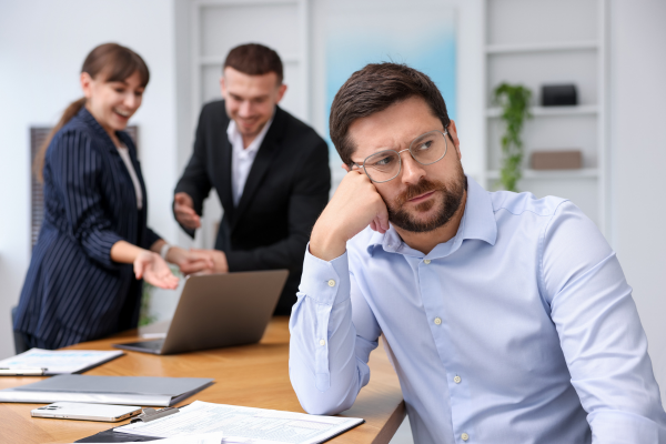 Disengaged body language in the workplace showing crossed arms